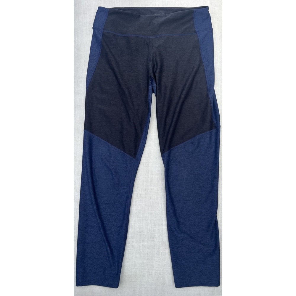 Outdoor Voices Leggings Large Women Heather Blue Black Colorblock Cropped